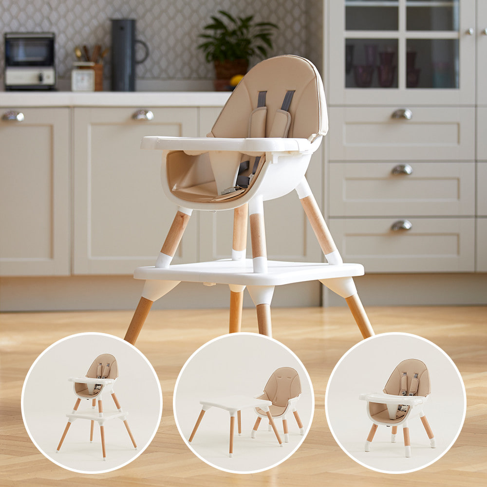 모노 3in1 하이체어 유아용 식탁의자(하이체어,로우체어,책상의자 3가지 기능)